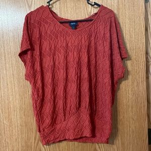 Daytrip size large short sleeved textured dolman top